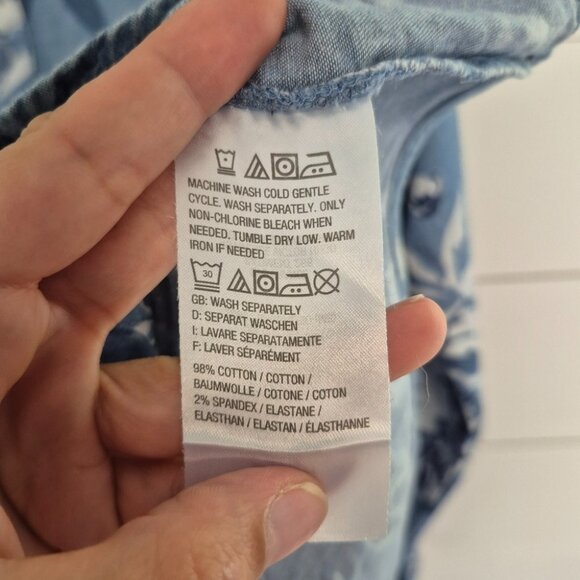 Denim & Co. Womens Floral Button-Up Shirt Long Sleeve Cottage Core Top L - Picture 6 of 6